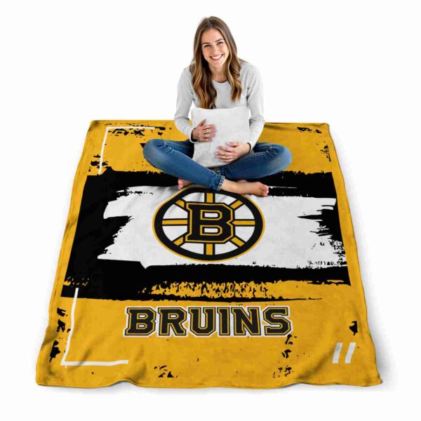 custom boston bruins paint strokes gold white blanket high quality