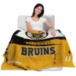 custom boston bruins paint strokes gold white blanket latest model