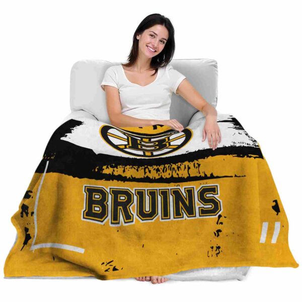 custom boston bruins paint strokes gold white blanket latest model