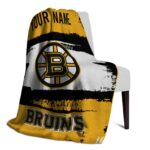 custom boston bruins paint strokes gold white blanket top rated
