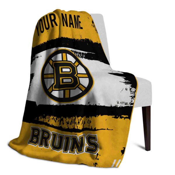 custom boston bruins paint strokes gold white blanket top rated