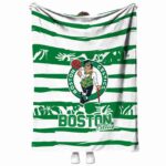 custom boston celtics floral stripes green white blanket best selling