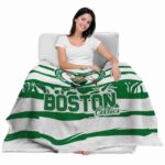 custom boston celtics floral stripes green white blanket best selling