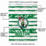 custom boston celtics floral stripes green white blanket best selling