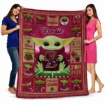 custom boston college eagles baby yoda maroon blanket fashion forward