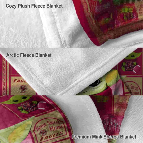 custom boston college eagles baby yoda maroon blanket premium grade