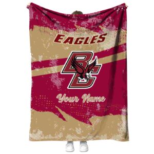 custom boston college eagles grunge streaks maroon blanket best selling