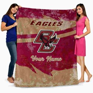 custom boston college eagles grunge streaks maroon blanket fashion forward