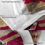 custom boston college eagles grunge streaks maroon blanket premium grade