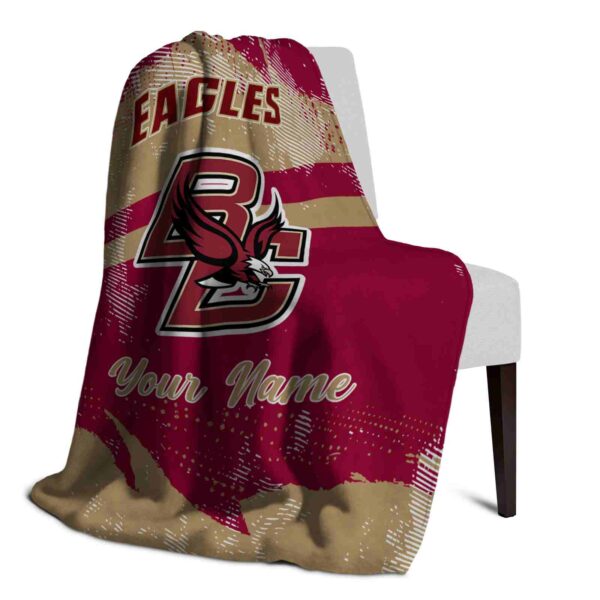 custom boston college eagles grunge streaks maroon blanket top rated