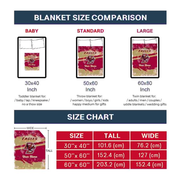 custom boston college eagles grunge streaks maroon blanket trendy