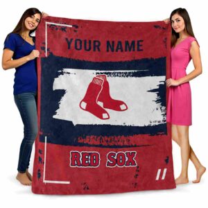 custom boston red sox paint strokes red white blanket fashion forward