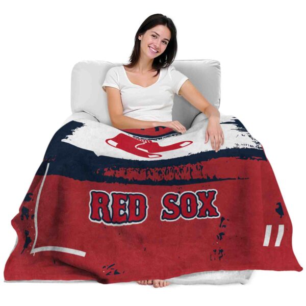 custom boston red sox paint strokes red white blanket latest model