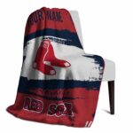 custom boston red sox paint strokes red white blanket top rated
