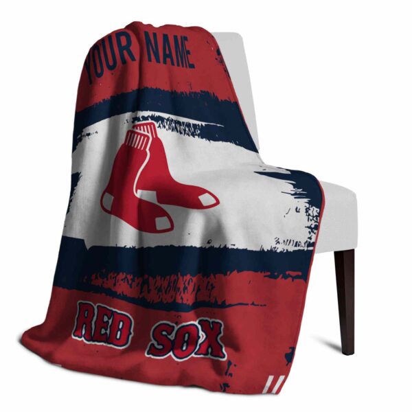 custom boston red sox paint strokes red white blanket top rated