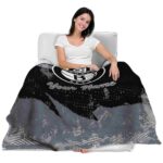 custom brooklyn nets grunge streaks black blanket best selling