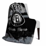 custom brooklyn nets grunge streaks black blanket best selling