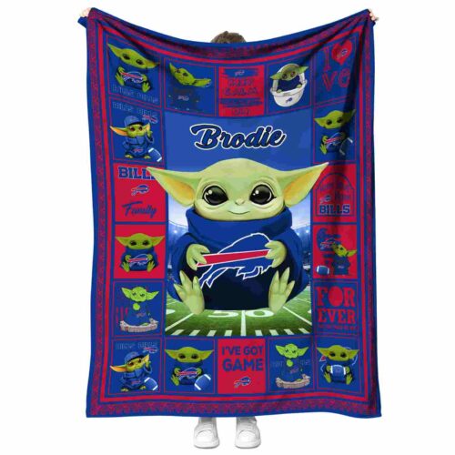 custom buffalo bills baby yoda blue blanket best selling