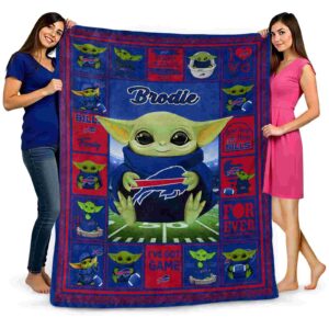 custom buffalo bills baby yoda blue blanket fashion forward
