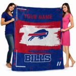 custom buffalo bills paint strokes blue white blanket best selling