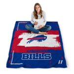 custom buffalo bills paint strokes blue white blanket best selling