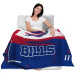 custom buffalo bills paint strokes blue white blanket best selling