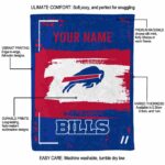custom buffalo bills paint strokes blue white blanket best selling