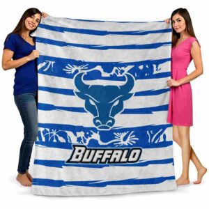 custom buffalo bulls floral stripes royal blue white blanket fashion forward