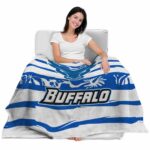 custom buffalo bulls floral stripes royal blue white blanket latest model