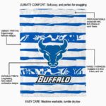 custom buffalo bulls floral stripes royal blue white blanket new arrival