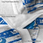 custom buffalo bulls floral stripes royal blue white blanket premium grade