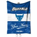 custom buffalo bulls grunge texture royal blue white blanket best selling