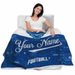 custom buffalo bulls grunge texture royal blue white blanket best selling