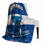 custom buffalo bulls grunge texture royal blue white blanket best selling