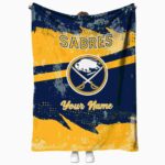 custom buffalo sabres grunge streaks navy blue blanket best selling