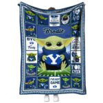 custom byu cougars baby yoda blue blanket best selling