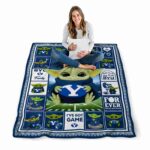 custom byu cougars baby yoda blue blanket high quality