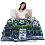 custom byu cougars baby yoda blue blanket latest model