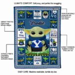 custom byu cougars baby yoda blue blanket new arrival