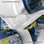 custom byu cougars baby yoda blue blanket premium grade