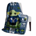 custom byu cougars baby yoda blue blanket top rated
