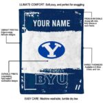 custom byu cougars paint strokes blue white blanket new arrival