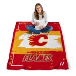 custom calgary flames paint strokes red white blanket high quality