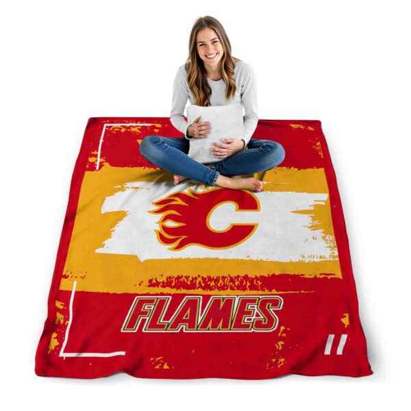 custom calgary flames paint strokes red white blanket high quality