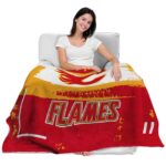 custom calgary flames paint strokes red white blanket latest model