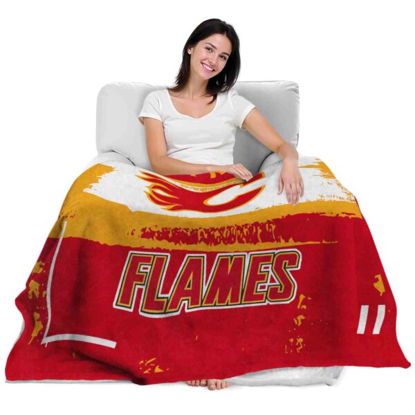 custom calgary flames paint strokes red white blanket latest model