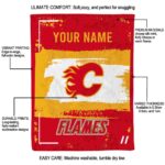 custom calgary flames paint strokes red white blanket new arrival