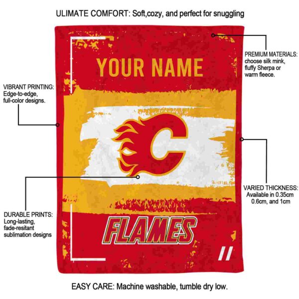 custom calgary flames paint strokes red white blanket new arrival
