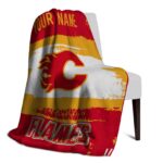 custom calgary flames paint strokes red white blanket top rated