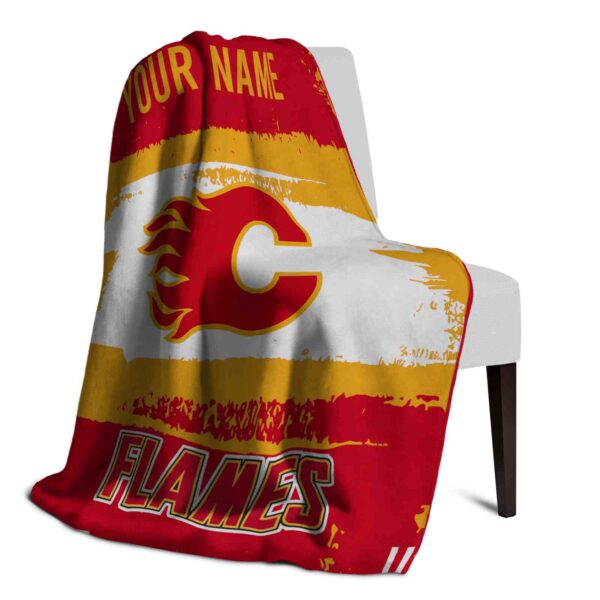 custom calgary flames paint strokes red white blanket top rated